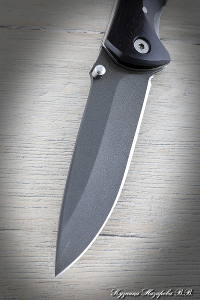 Нож складной Корвет сталь Х12МФ рукоять черный граб