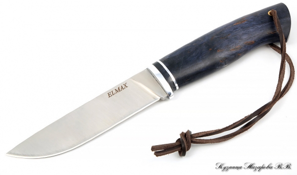 Нож Тайга  сталь ELMAX - сатин рукоять карельская береза (фиолетовая)