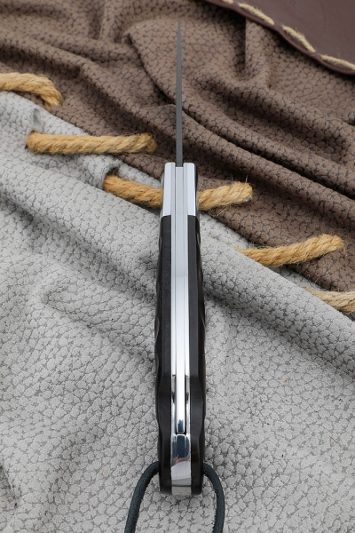 Folding knife Owl steel H12MF Lining Acrylic Black with duralumin