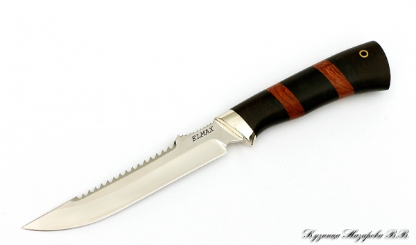 Нож Рыбак 2 ELMAX мельхиор наборная черный граб бубинга