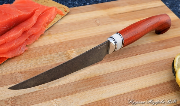 Кухонный нож Шеф № 5 сталь К340 рукоять падук акрил