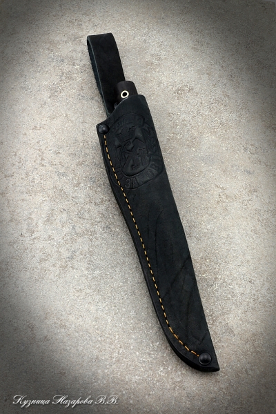 Нож Дамский булат черный граб (надпись)