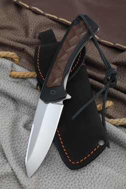 Нож складной "Егерь" сталь х12мф,накладки G10 черная и текстолит 