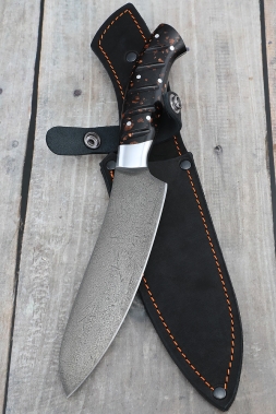 Нож Шеф № 10 сталь Х12МФ рукоять акрил коричневый (NEW)