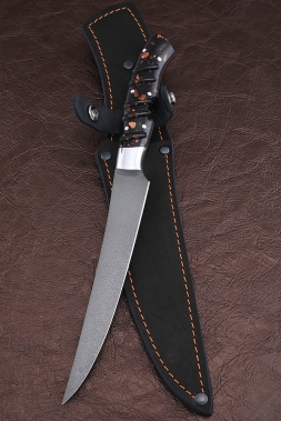 Нож Шеф № 6 сталь Х12МФ рукоять акрил коричневый (NEW)