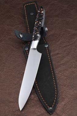 Нож Шеф № 3 сталь 95Х18 рукоять акрил коричневый(NEW)