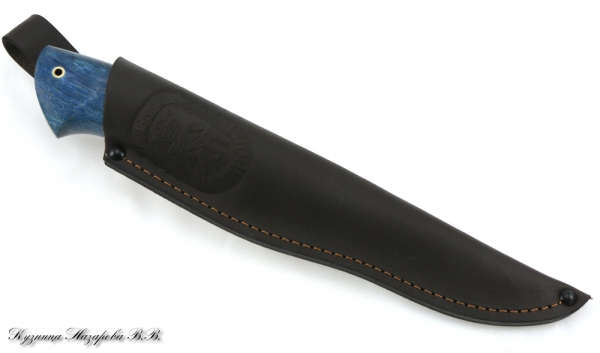 Нож Мурена ХВ-5 черный граб стабилизированная карельская береза (синяя)