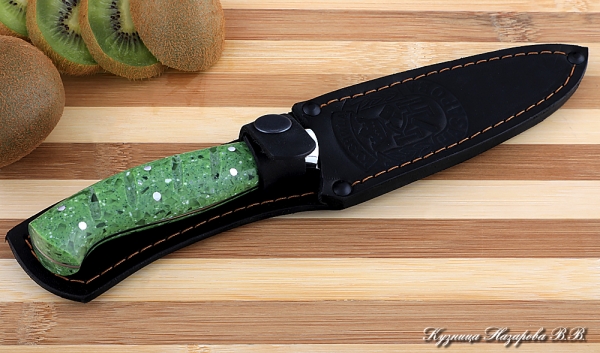 Кухонный нож Шеф № 2 сталь 95Х18 рукоять акрил зеленый
