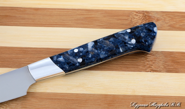 Нож Шеф овощной сталь 95х18 рукоять акрил синий