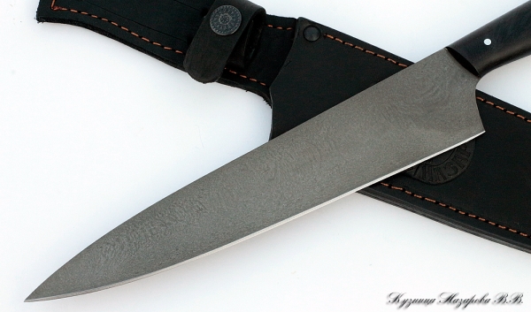 Кухонный нож Шеф-Повар №1: Х12МФ, черный граб