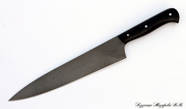 Кухонный нож Шеф-Повар №1: Х12МФ, черный граб