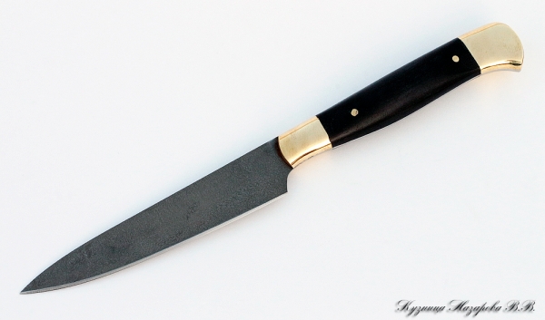 Кухонный нож Шеф-Повар №8 Х12МФ черный граб латунь