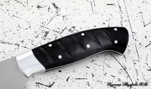Кухонный нож Шеф № 12 сталь 95Х18 рукоять акрил черный