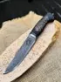 Нож Барс дамаск полный камень рукоять карельская береза с выжиганием