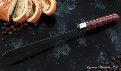 Кухонный нож Шеф № 15 сталь Х12МФ рукоять акрил красный