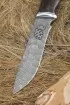Нож Ангара дамаск полный камень, рукоять стабилизированная карельская береза коричневая