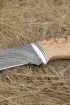Нож Боец дамаск долы, рукоять стабилизированная карельская береза