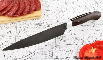 Кухонный нож Шеф № 12 сталь Х12МФ рукоять дюраль венге