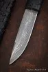 Нож из торцевого дамаска рукоять и ножны черный граб резной