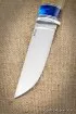 Нож Беркут 2 сталь RWL-34 рукоять карельская береза янтарная акрил синий