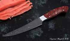Кухонный нож Шеф № 5 сталь Х12МФ рукоять акрил красный