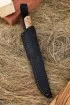 Нож Учар Elmax рукоять G10 черная, акрил синий, зебрано