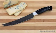 Кухонный нож Шеф № 4 сталь Х12МФ рукоять акрил черный