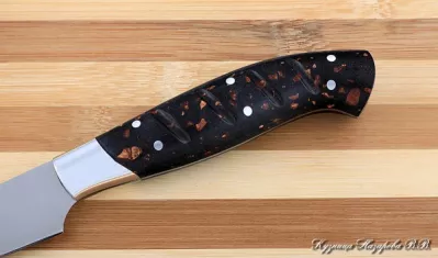 Кухонный нож Шеф № 2 сталь 95Х18 рукоять акрил коричневый