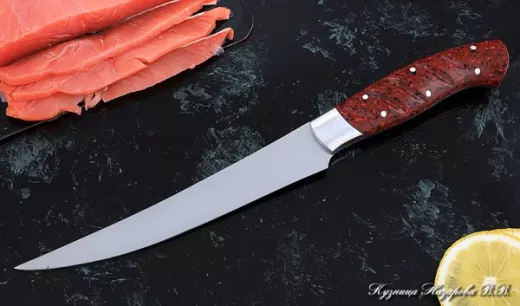 Нож Шеф № 6 сталь 95Х18 рукоять акрил красный