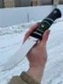 Нож Ангара М390 рукоять карбон карельская береза зеленая черный граб