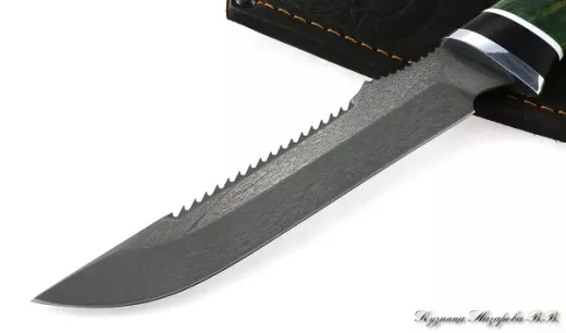 Нож Рыбак 2 х12мф черный граб стабилизированная карельская береза (зеленая)