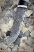 Нож Штык дамаск ламинированный черный граб рог лося