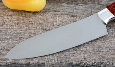 Нож Шеф № 10 сталь 95Х18 рукоять акрил красный