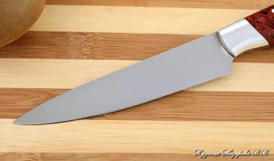 Кухонный нож Шеф № 2 сталь 95Х18 рукоять акрил красный