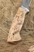 Нож Боец дамаск долы, рукоять стабилизированная карельская береза