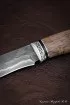 Нож Варан дамаск ламинированный карельская береза коричневая мельхиор