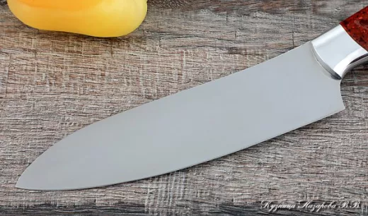 Нож Шеф № 10 сталь 95Х18 рукоять акрил красный