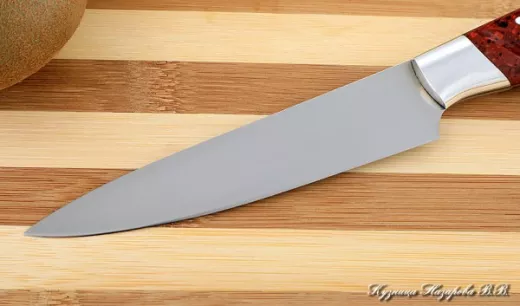 Кухонный нож Шеф № 2 сталь 95Х18 рукоять акрил красный