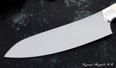 Кухонный нож Шеф № 11 сталь 95Х18 рукоять акрил белый