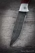 Нож складной Волк сталь дамаск накладки акрил красный с дюралью