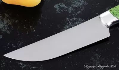 Кухонный нож Шеф № 8 сталь 95Х18 рукоять акрил зеленый