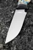 Нож Ловчий S390 рукоять зуб мамонта стабилизированный черный граб