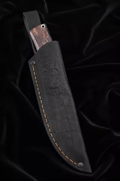 Нож №40 D2 цельнометаллический рукоять карельская береза коричневая