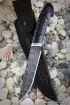 Нож Овод 2 дамаск полный камень черный граб резной