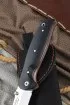 Нож складной Корвет сталь Х12МФ накладки g10 черная с оранжевой проставкой