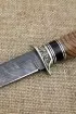 Нож Пехотинец дамаск мельхиор черный граб зебрано