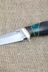 Нож Щука сталь КН-01, рукоять черный граб и акрил зеленый