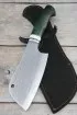 Тяпка малая сталь дамаск с никелем рукоять карельская береза зеленая и акрил белый