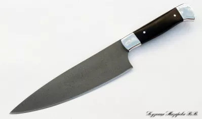 Кухонный нож Нож Шеф-повар средний Х12МФ черный граб дюраль