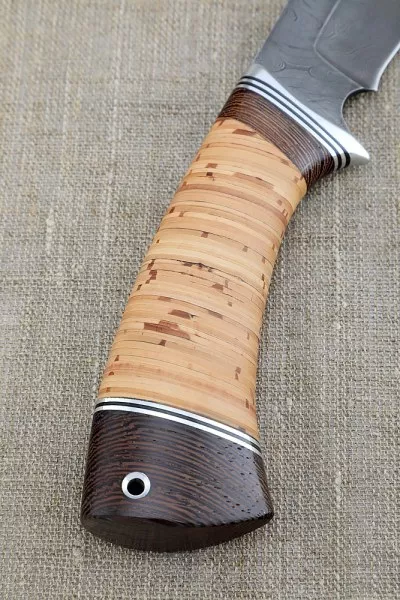 Нож Ежик 2 дамаск береста